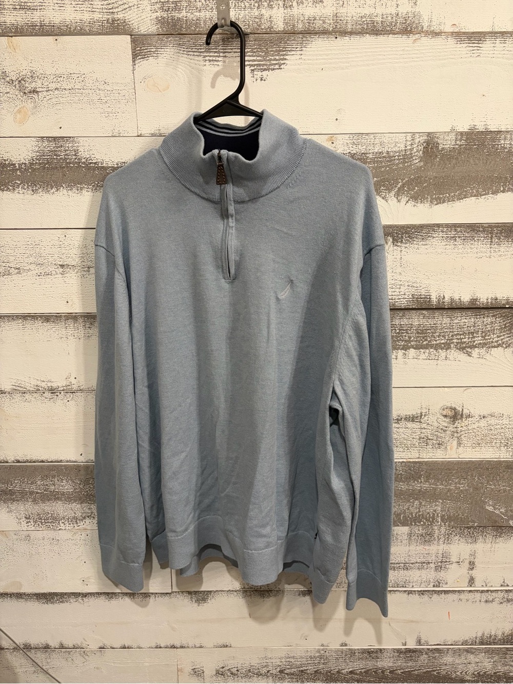 Náutica Men’s XXL: Light Blue Quarter-Zip Sweater
